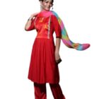 Trinjann Pure Cotton Kurta with Dupatta RED (TRJN027)
