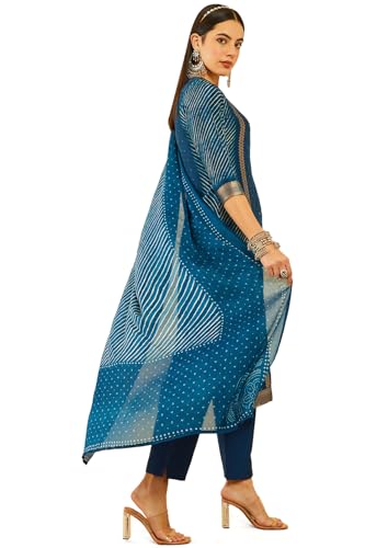 Soch Women's Brocade Chudidar Set (EWS4CD20397B_Blue_S) - Image 7