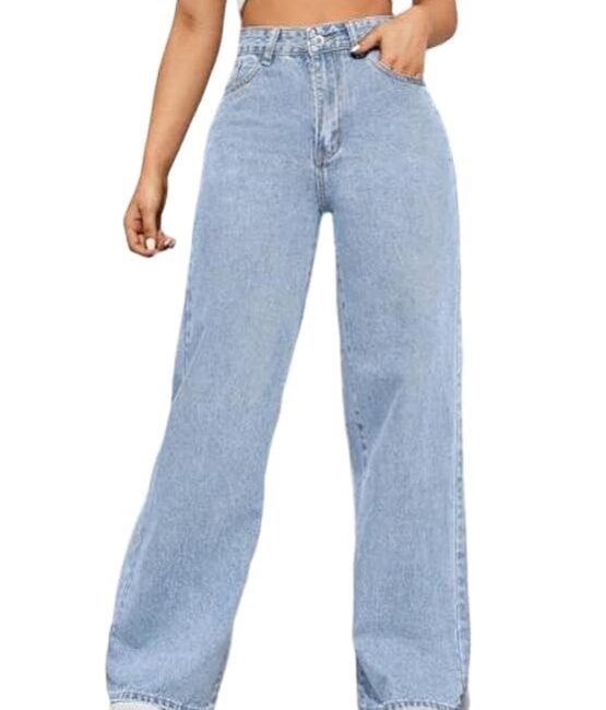 KASHIAN Comfortable Women's Denim Jeans Light Blue…