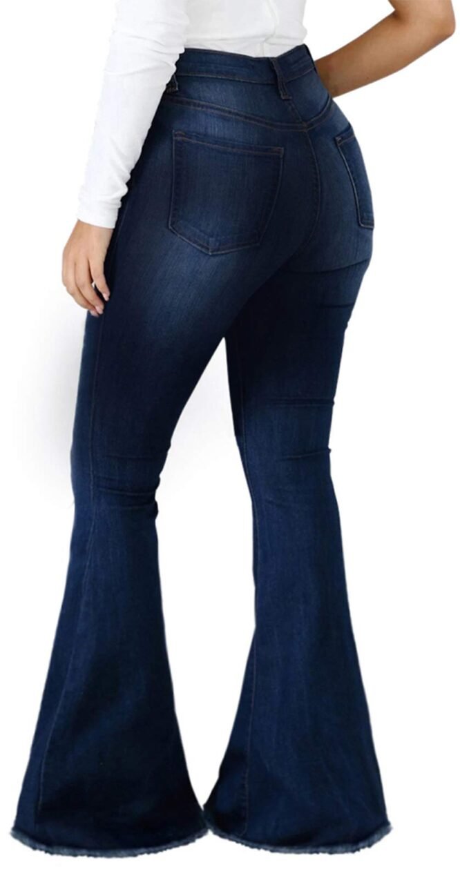 Bell Bottom Jeans for Women Ripped High Waisted Classic Flared Pants, 01blue2402-1, XX-Large - Image 5
