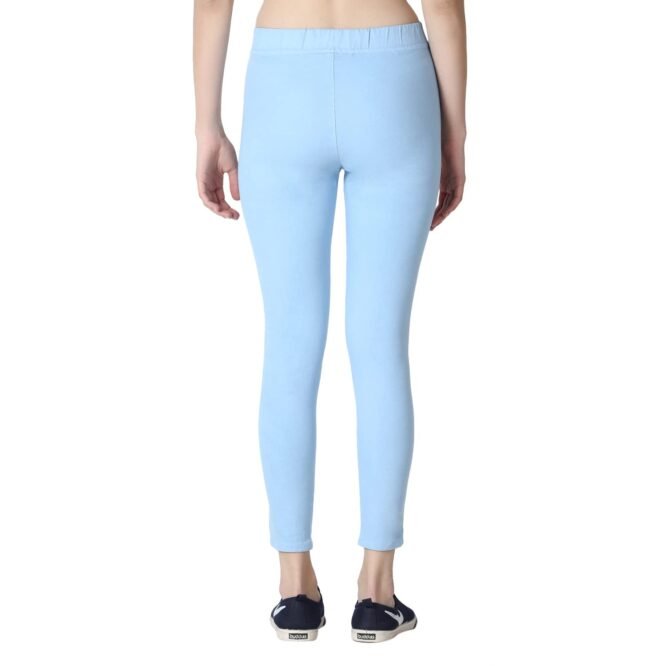 3 Butterflies!!! Skinny Fit Stretchable High Waist Ankle Length Jeggings for Women(FPHEL-28_Sky Blue_28) - Image 8