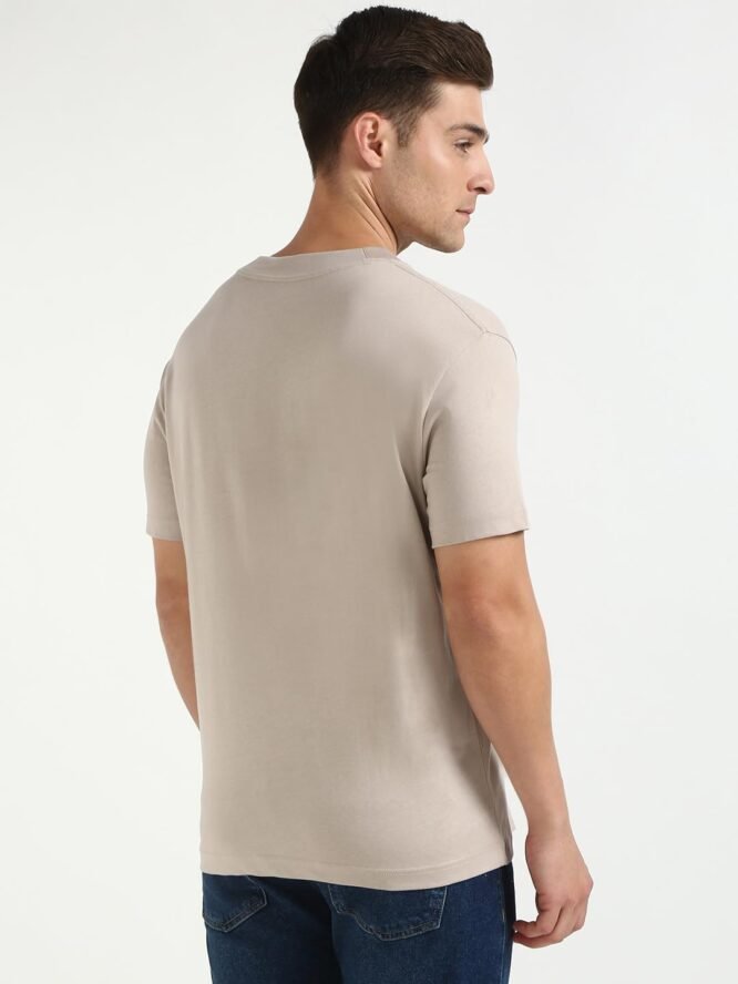 Calvin Klein Men Beige T Shirt - Image 4