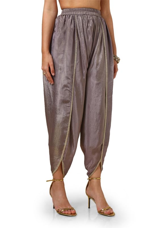 Soch Womens Grey Tissue Suit Set With Stones And Sequins - Image 4