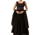 ANYRA Women's Chandari Regular Fit Kurta Bottom with Dupatta (TYR_8010KS_XL_Black_X-Large)