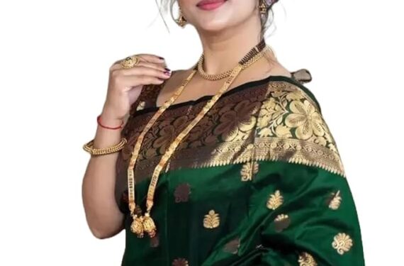 Yashika Women's Zari Woven Cotton Silk Jacquard Saree with Unstitched Blouse Material (AZ-YS-OG1-JYOTIKA Green