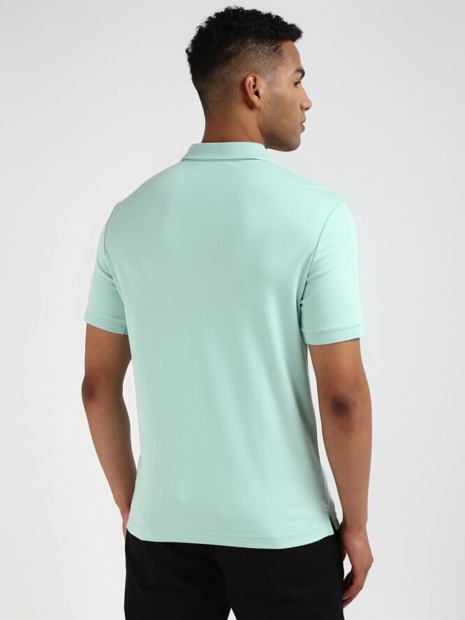Calvin Klein Men Green Solid Polo Collar Short Sleeves T-Shirt - Image 7