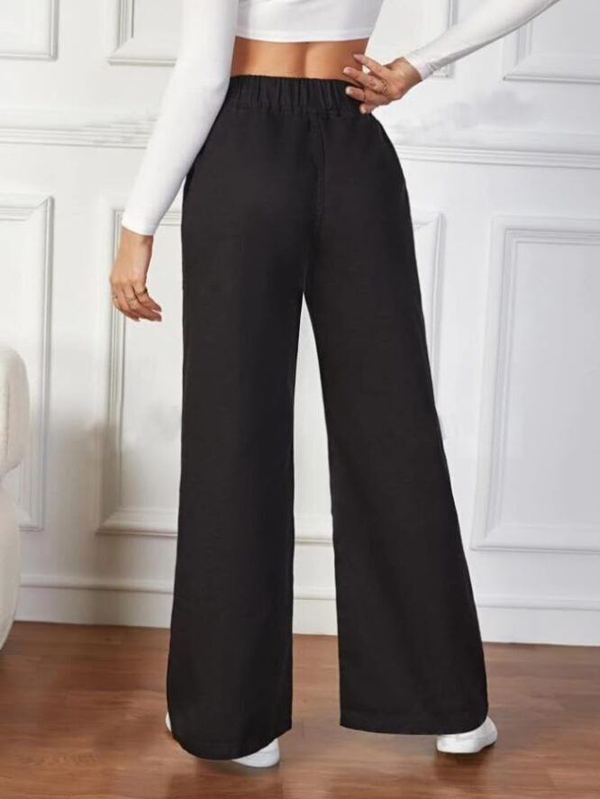 Women's High-Waisted Wide-Leg Jeans, Casual Denim Pants (in, Numeric, 30, Black) - Image 2