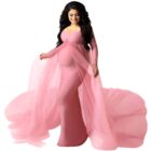 IDOPIP Women's Maxi Wedding Dress (_Pink_XL)