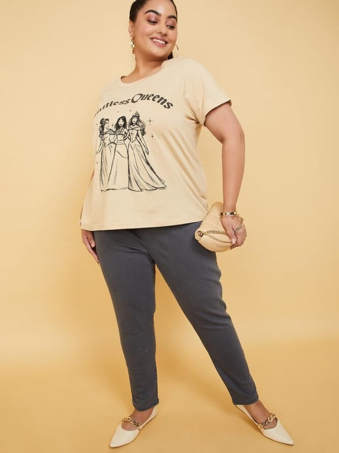 Max Women Plus Size Solid Elasticated Regular Mid Rise Jeggings (NELSONLGEW3DP_Grey) - Image 5