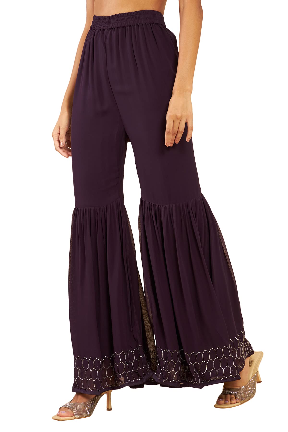 Soch Women Purple Georgette Floral Suit Set - Image 3