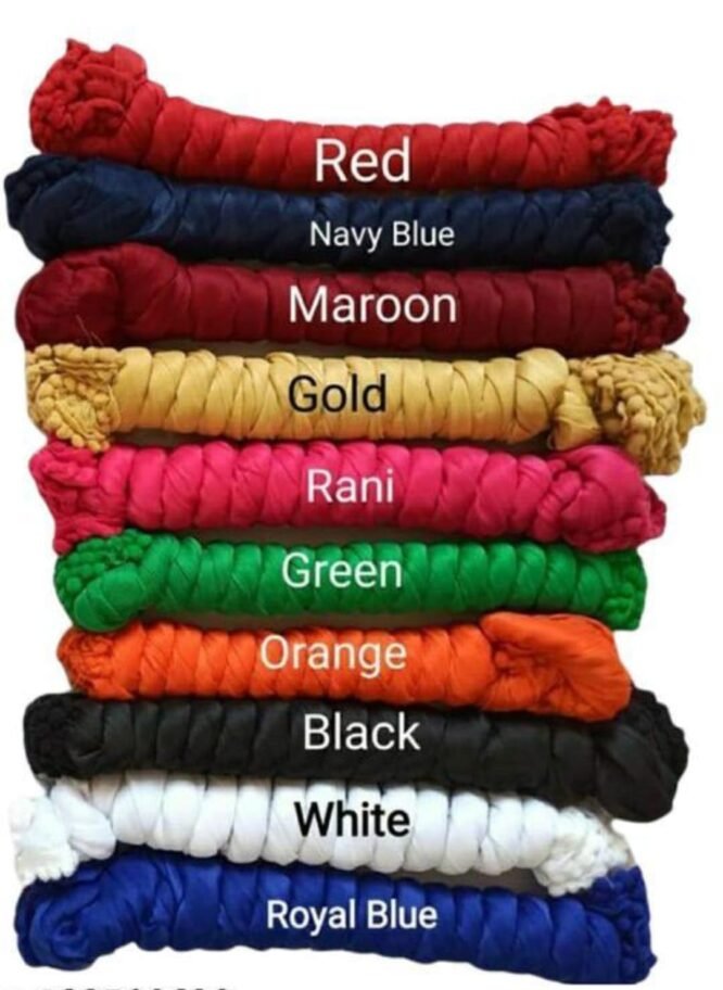 Nakoda Creation Cotton Blend Solid Dupatta For Women,Pack Of 10_Pompom Pack Of 10, Multicolor