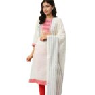 W for Woman Cotton Dobby Straight Kurta, Leggings and Butta Dobby Dupatta Set