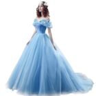 Chupeng Women A-Line Princess Costume Off Shoulder Prom Gown Wedding Long Dresses Evening Gown Quinceanera Dress 2021 Blue 2