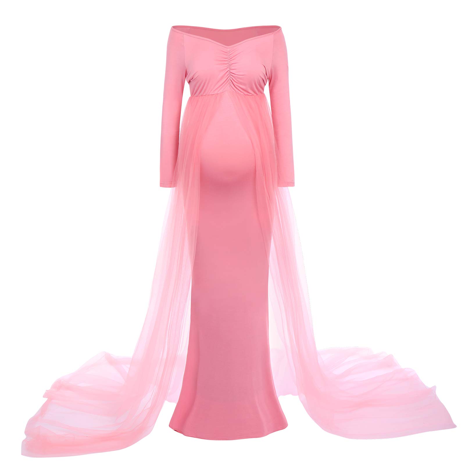 IDOPIP Women's Maxi Wedding Dress (_Pink_XL) - Image 7