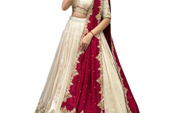 Zivri Trends Women's Art Silk Embroidery Lehenga Choli with Dupatta | Bridal Stylish Wedding Lehenga Choli for women