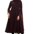 Soch Purple Pure Georgette Embroidered Chudidar Set