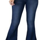 Bell Bottom Jeans for Women Ripped High Waisted Classic Flared Pants, 01blue2402-1, XX-Large