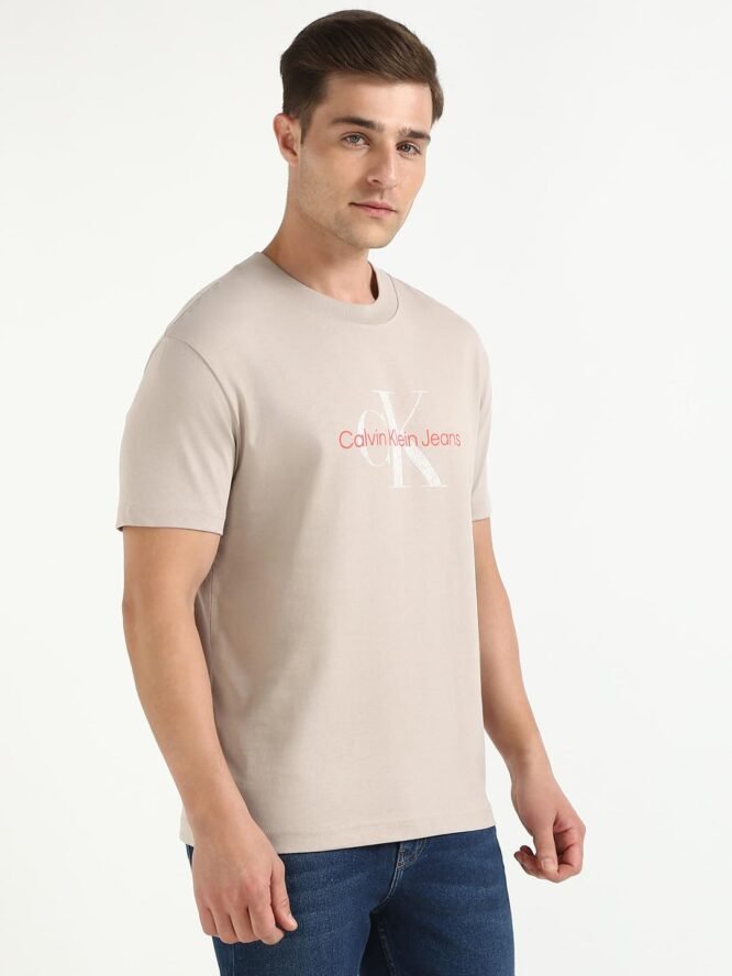 Calvin Klein Men Beige T Shirt - Image 6