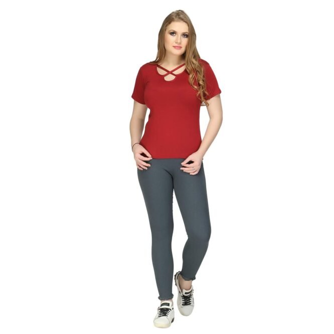 ZXN Clothing Women's Regular Fit Cotton Mid Rise Jeggings (DJ-01-GRY-28_Grey_28) - Image 3