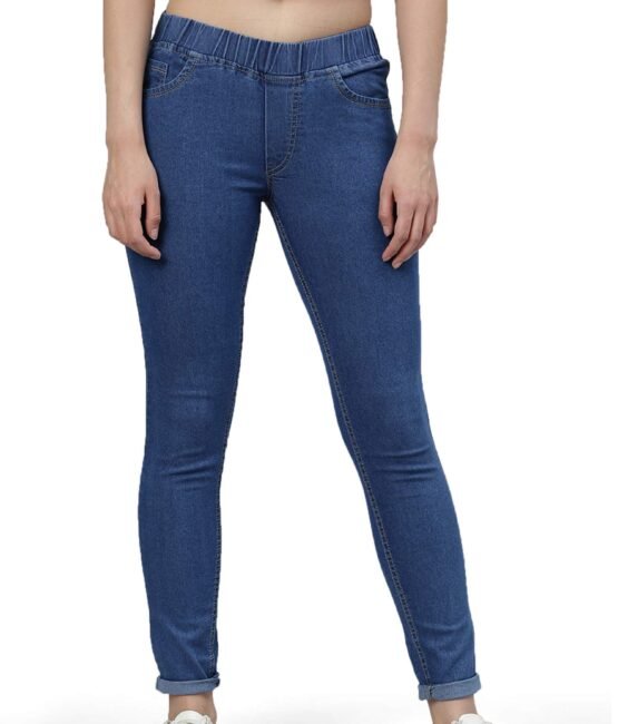 ADBUCKS Women's Denim Silm Fit Stretch Mid Rise Jeggings (Stoneblue, 44)