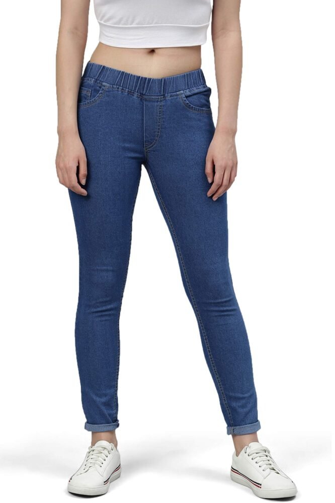 ADBUCKS Women's Denim Silm Fit Stretch Mid Rise Jeggings (Stoneblue, 44)