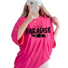 LEOTUDE Oversized Round Neck Women's T-Shirts (FS49_Pink_PRDS_P_Pink_S)