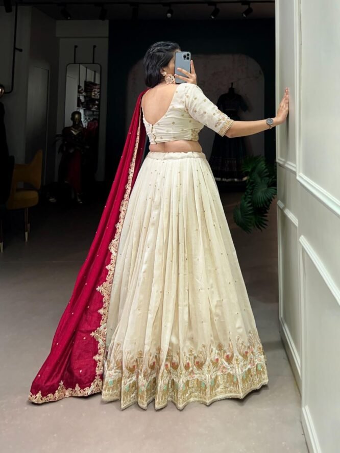 Zivri Trends Women's Art Silk Embroidery Lehenga Choli with Dupatta | Bridal Stylish Wedding Lehenga Choli for women - Image 4