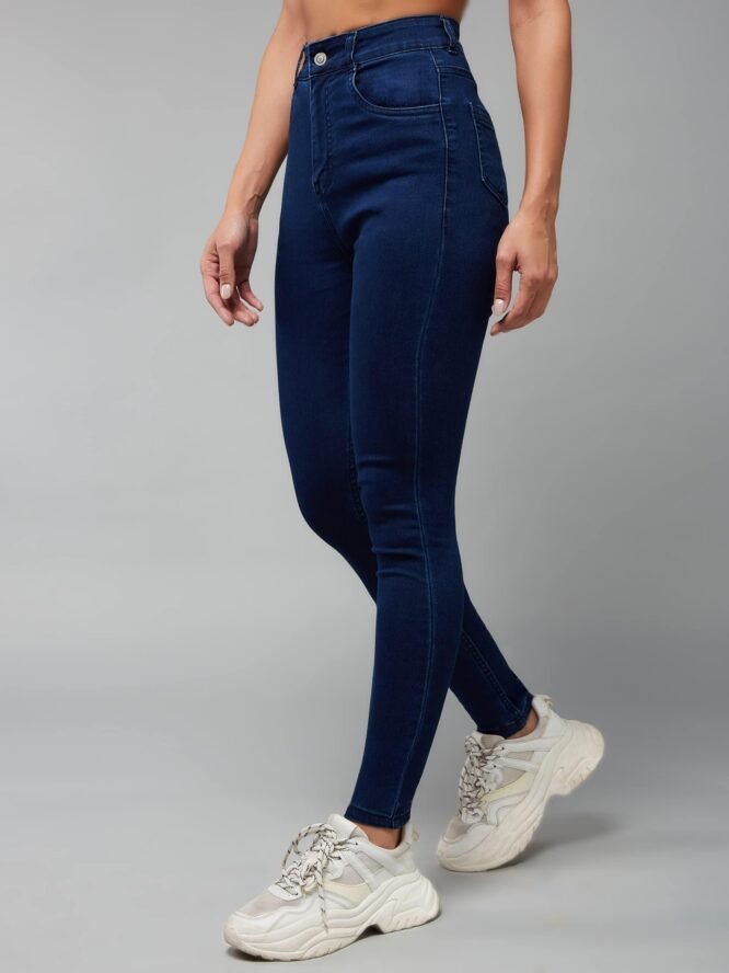 Miss Chase Women's Skinny Fit High/Mid Rise Regular Length Stretchable Denim Jeans (MCSS21DEN99-38-320-30, Presidential Blue, 30) - Image 5