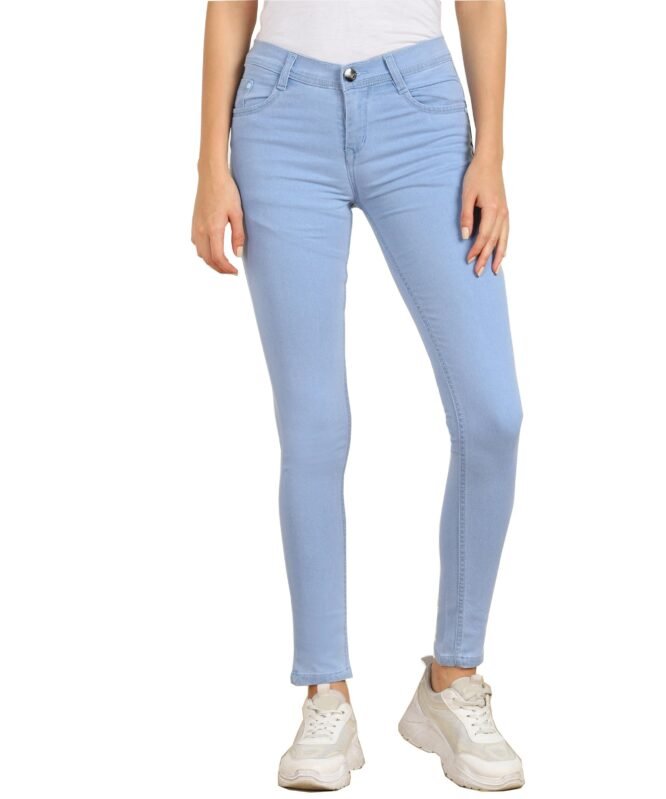 Nifty Women's Denim Stretchable Slim Fit Jeans (Jean_PLN_Sky Blue_32)