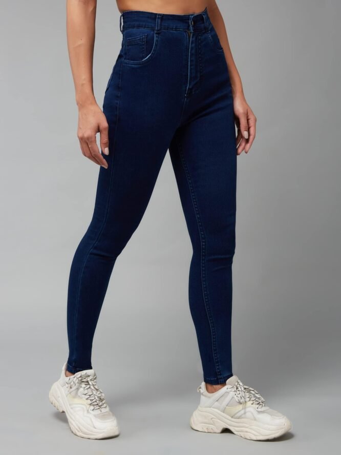 Miss Chase Women's Skinny Fit High/Mid Rise Regular Length Stretchable Denim Jeans (MCSS21DEN99-38-320-30, Presidential Blue, 30) - Image 7