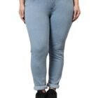 Nifty Women's Denim Stretchable Mid Rise Plus Size Jeans (NFTYPLS_PLN_Gry_40_Grey_40)