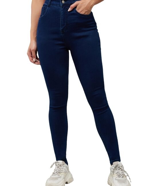 Miss Chase Women's Skinny Fit High/Mid Rise Regular Length Stretchable Denim Jeans (MCSS21DEN99-38-320-30, Presidential Blue, 30)
