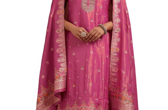 Soch Women's Chanderi Chudidar Set (EWA5CD22065_Pink