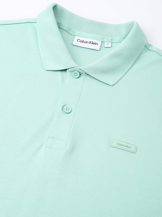 Calvin Klein Men Green Solid Polo Collar Short Sleeves T-Shirt - Image 9