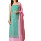 THE WEAVERS SHOP BY RAAVI Pure Organza Salwar And Suit Unstitched Dress Material