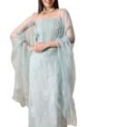 THE WEAVERS SHOP BY RAAVI Pure Organza Women Suits Unstitched Dress Material