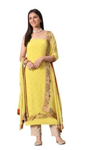THE WEAVERS SHOP BY RAAVI Crepe Suits Set Unstitched Dress Material