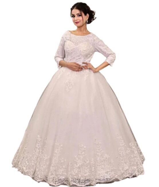 GOWNLINK Ball Wedding Gown for Christian Women White (XL)