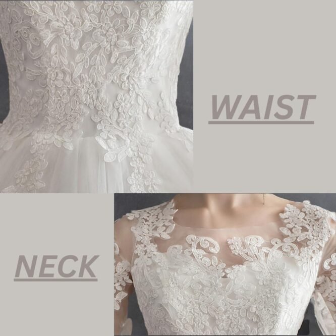 GOWNLINK White Christian Wedding Catholic Wedding Ball Long Gown Dress in White Frock Women with Extra Sleeves Gld30 (Small) - Image 3