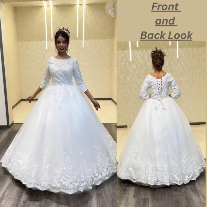 GOWNLINK Ball Wedding Gown for Christian Women White (XL) - Image 8