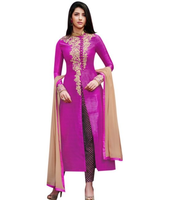 Aadya Women's Georgette Dress Material (R1027B_Free Size_Purple)