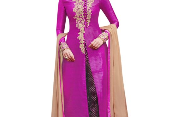 Aadya Women's Georgette Dress Material (R1027B_Free Size_Purple)