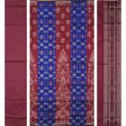 OdiKala Sambalpuri silk dress material set(Traditional design in Blue and maroon colors combination)