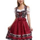 GloryStar Oktoberfest Dress Women's German Dirndl Dress Costumes for Bavarian Oktoberfest Carnival Halloween 21New-Black pattern L