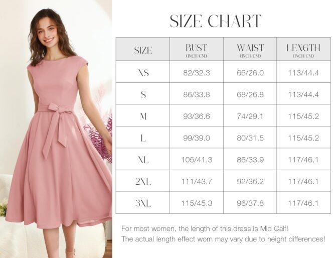 DRESSTELLS Women's Cocktail Dresses, Formal Wedding Guest Church Modest Party Prom Dress 2025, Dustyrose, Large - Image 3