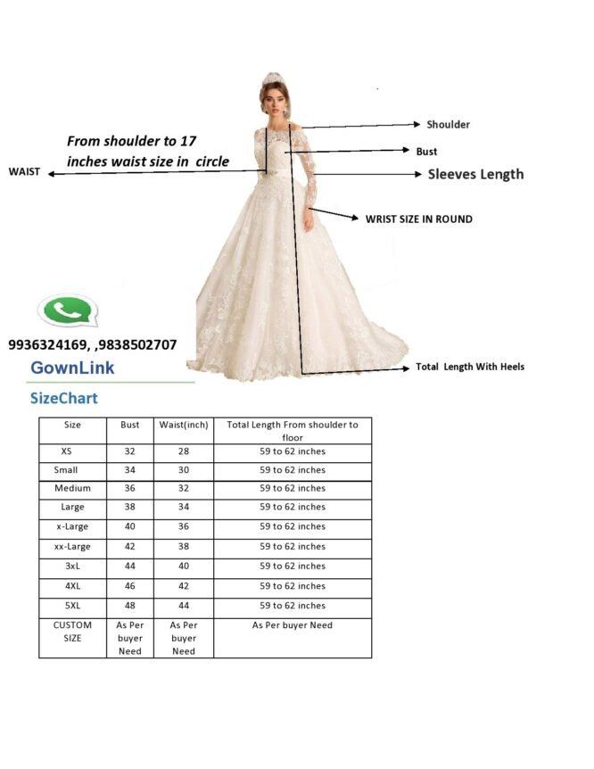 GOWNLINK White Christian Wedding Catholic Wedding Ball Long Gown Dress in White Frock Women with Extra Sleeves Gld30 (Small) - Image 5