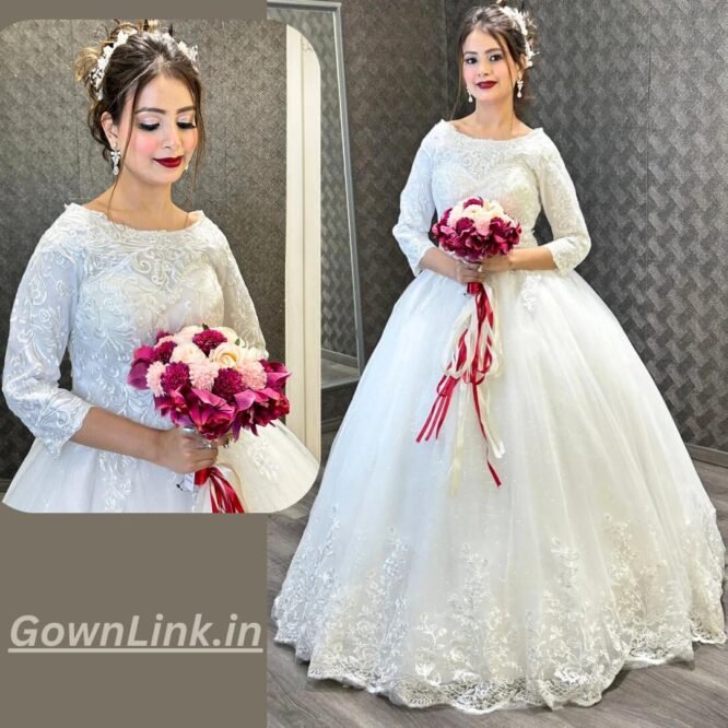 GOWNLINK Ball Wedding Gown for Christian Women White (XL) - Image 5
