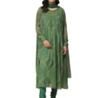 Aarke Ritu Kumar Green Yarn Dyed Kurta With Churidar And Dupatta