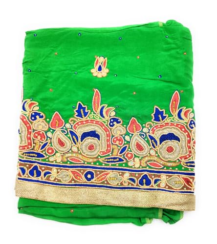 SIMKA Women Embroidery Punjabi Salwar Suit 5 Mtr with Embroidery Heavy Dupatta 2.5 Mtr/Unstitched Dress material/Wedding Pakistani Boutique Suit (Parrot & Red) - Image 3