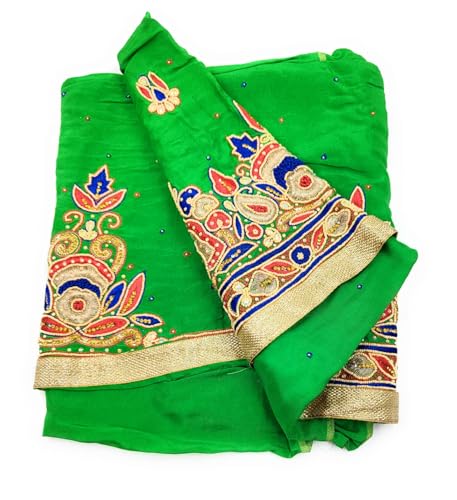 SIMKA Women Embroidery Punjabi Salwar Suit 5 Mtr with Embroidery Heavy Dupatta 2.5 Mtr/Unstitched Dress material/Wedding Pakistani Boutique Suit (Parrot & Red) - Image 6